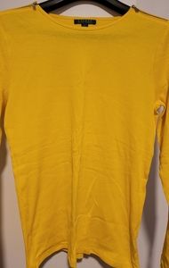 RALPH LAUREN zipper shoulder long sleeve tee XL